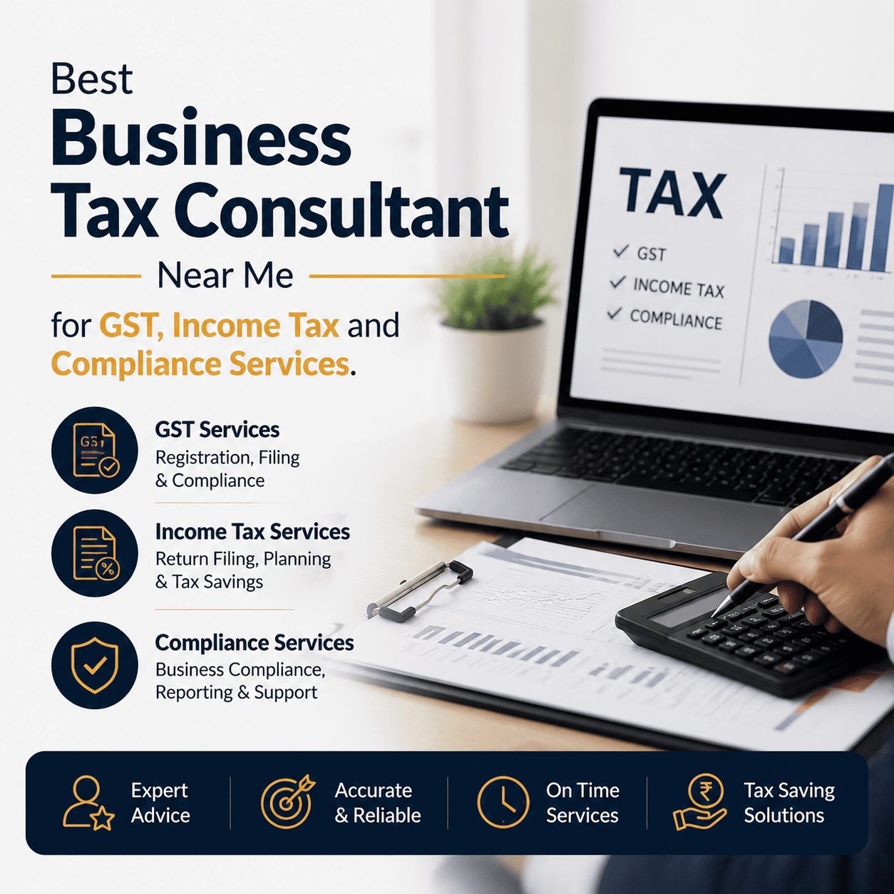 Best Business Tax Consultant Near Me, GST & Income Tax Services